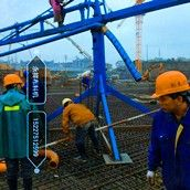 布料机打混凝土的过程